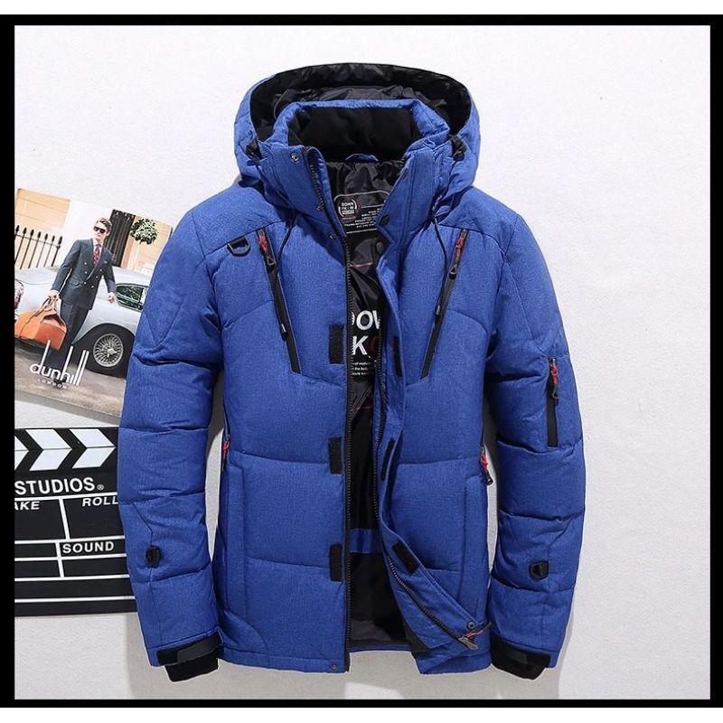 Зимний пуховик Мужская короткая спортивная уличная ветрозащитная, плюшевая и утолщенная зимняя куртка