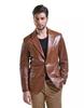Formal New Brown Men Blazer Stylish Genuine Business Lambskin Leather Handmade