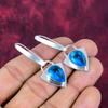 Серьги с голубым топазом, ювелирные изделия из цельного серебра 925 пробы с драгоценными камнями, серьги ручной работы, на День благодарения
