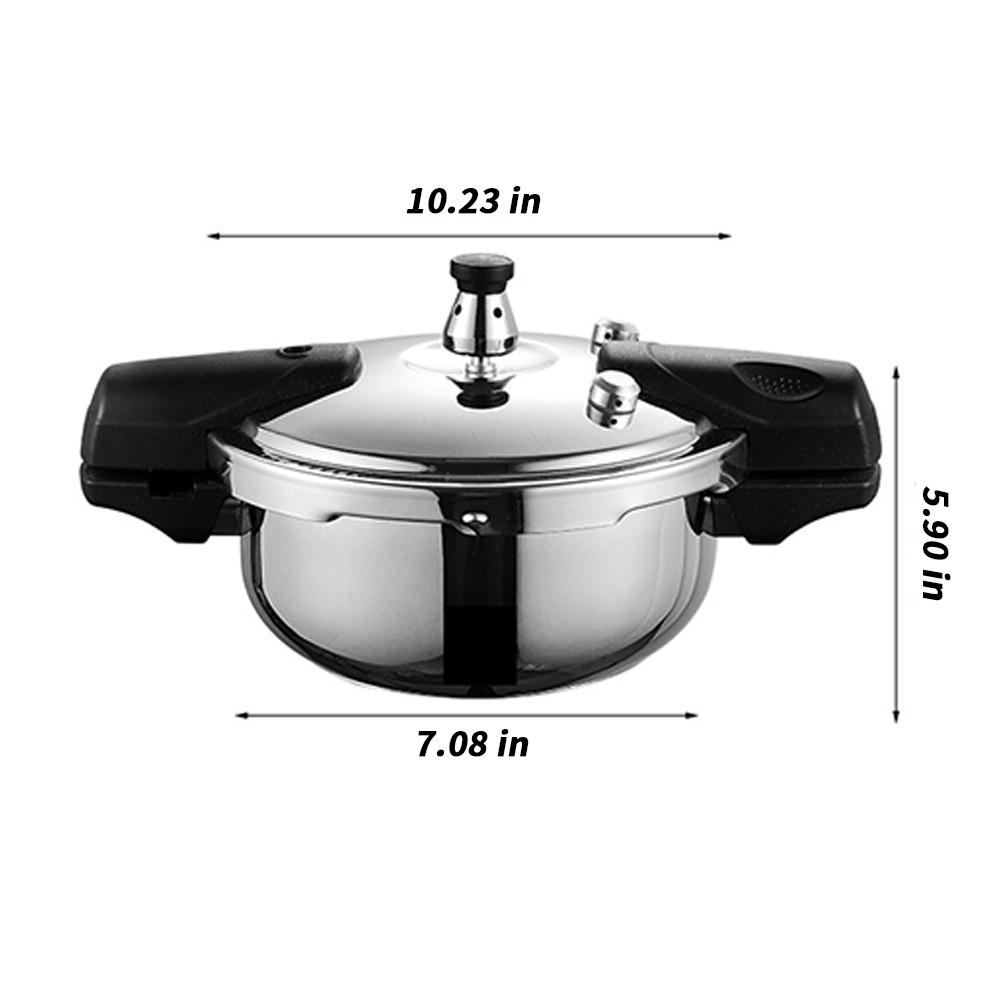 304 Stainless Steel Pressure Canners, 1.8L Dual Handle Kitchen Pressure Cooker, 4 KPA Mini Pressure Cookers With Auto Pressure Detection Protection