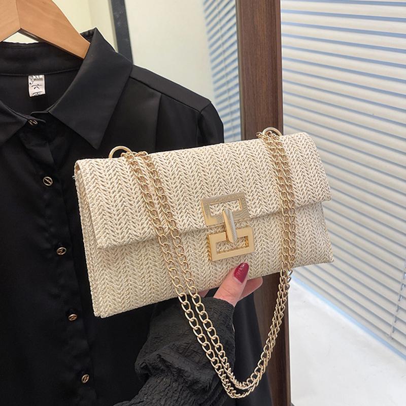 Женская Сумка-Кошелек Летняя Пляжная Бохо Стиль Плетеная Сумка на Цепочке Через Плечо Сумка на Плечо для Девочек