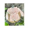Girl Pink Color Frilly Overalls Set