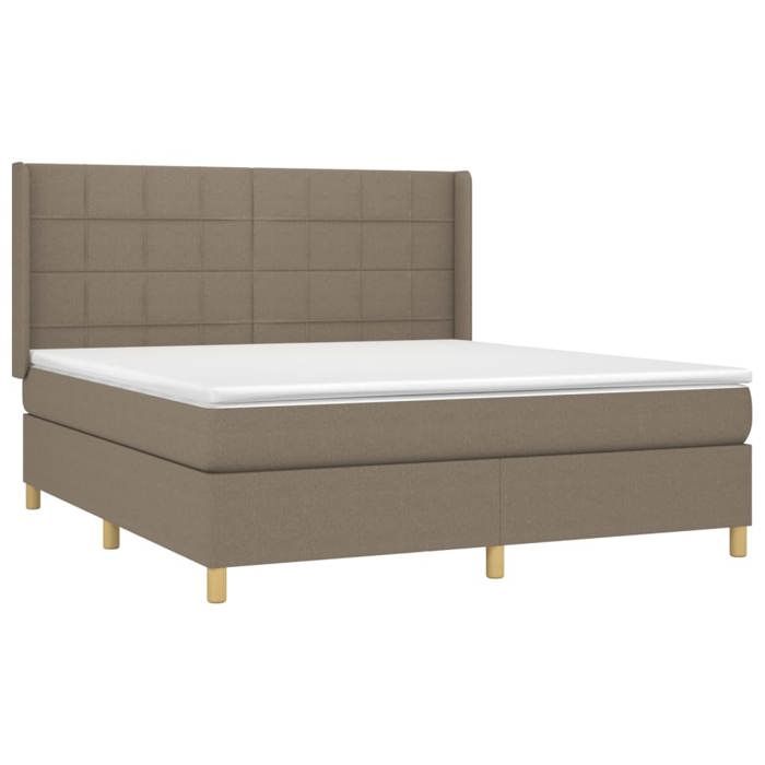 Maison Exclusive - Sommier à lattes de lit avec matelas Taupe 180x200 cm Tissu