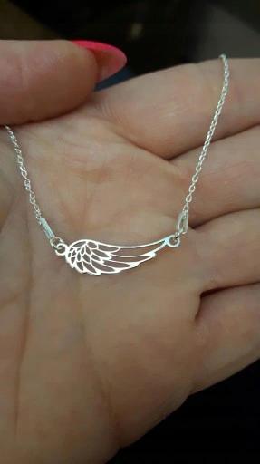 Srebrny Naszyjnik Skrzydełko Skrzydła Skrzydło Ażur Wings Srebro 925 45 Cm