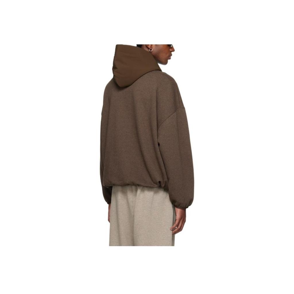 Fear of God Essentials нейлоновый флисовый худи Heather Wood/Wood мужские топы серый 202SU244312F