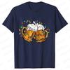 Merry Christmas Beers Men's T-shirt Drinking Lover Tees Shirt Funny Santa Beer Christmas Lights Graphic Oversized Tops for Men