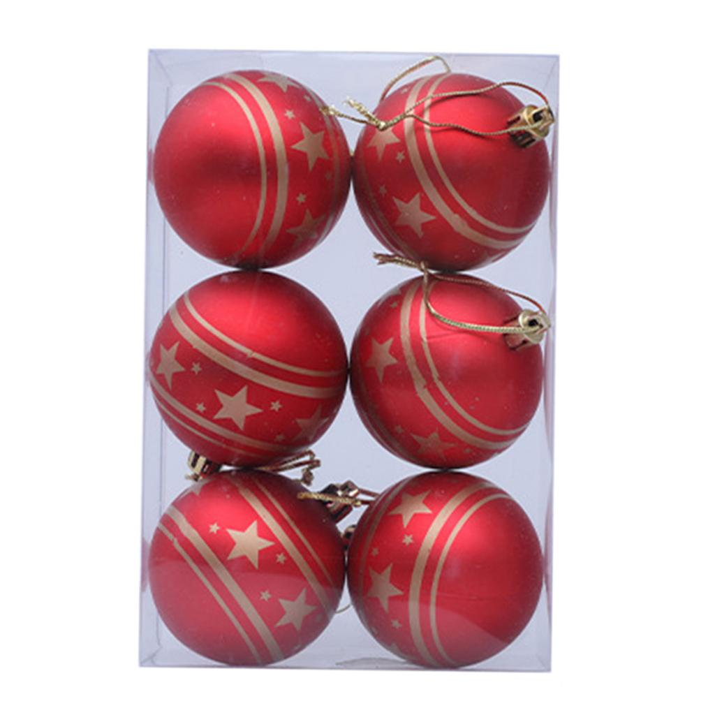 6Pcs Christmas Ball Baubles Ornament Shatterproof Christmas Tree Hangings Decorations for Wedding Winter Holiday Party