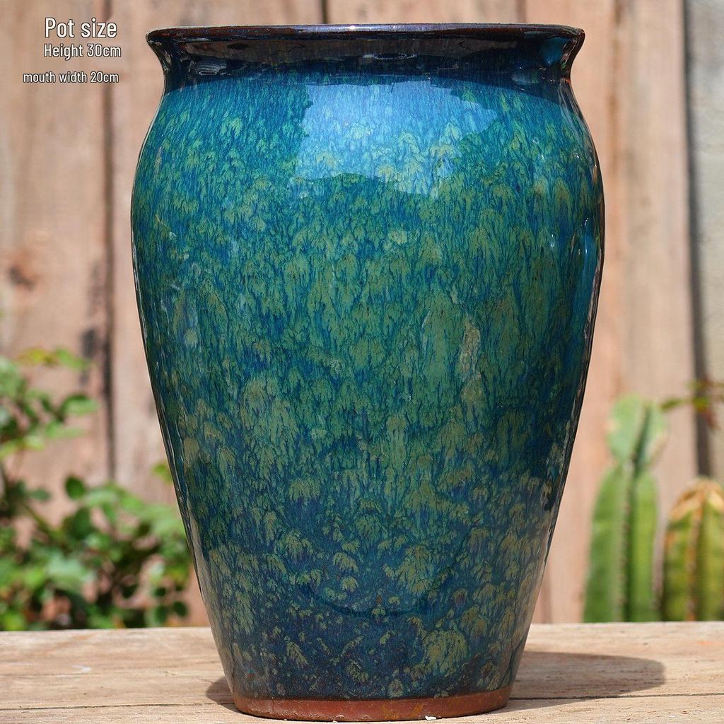 Большой керамический горшок ручной работы для суккулентов и орхидей - Дышащий, Грубозернистый глиняный горшок для бонсай