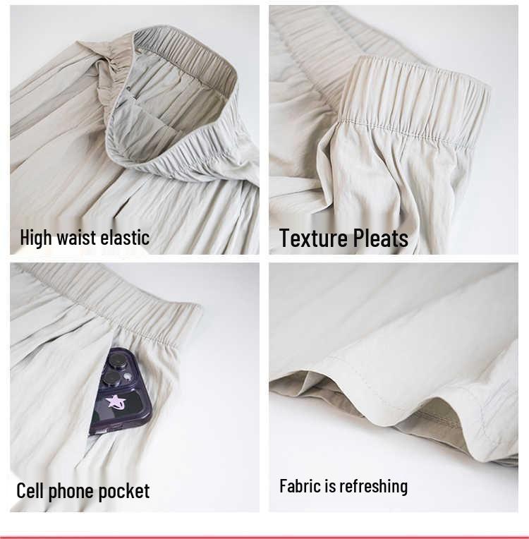 Юбка-макси Yamamoto с высокой талией и плиссировкой - Стройнящая, однотонная, универсальная, в японском повседневном летнем стиле