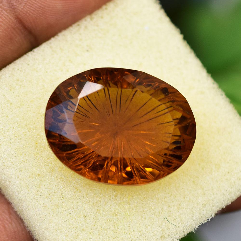 Natural Orange Sapphire Loose Gemstone 53.45 ct Oval Cut September Birthstone for Gem Collections