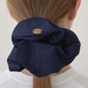 Halden New Logo Pendant Big Seersucker Scrunchie (H039_navy)