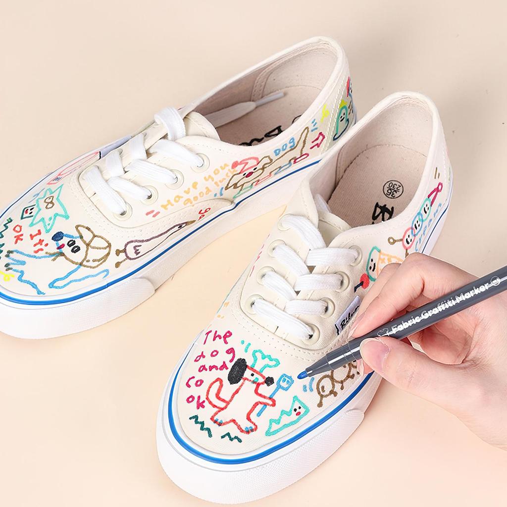 Набор из 6 маркеров для граффити по ткани, моющиеся и многоразовые, для рисования на хлопковом холсте, льне, для школы рисования своими руками