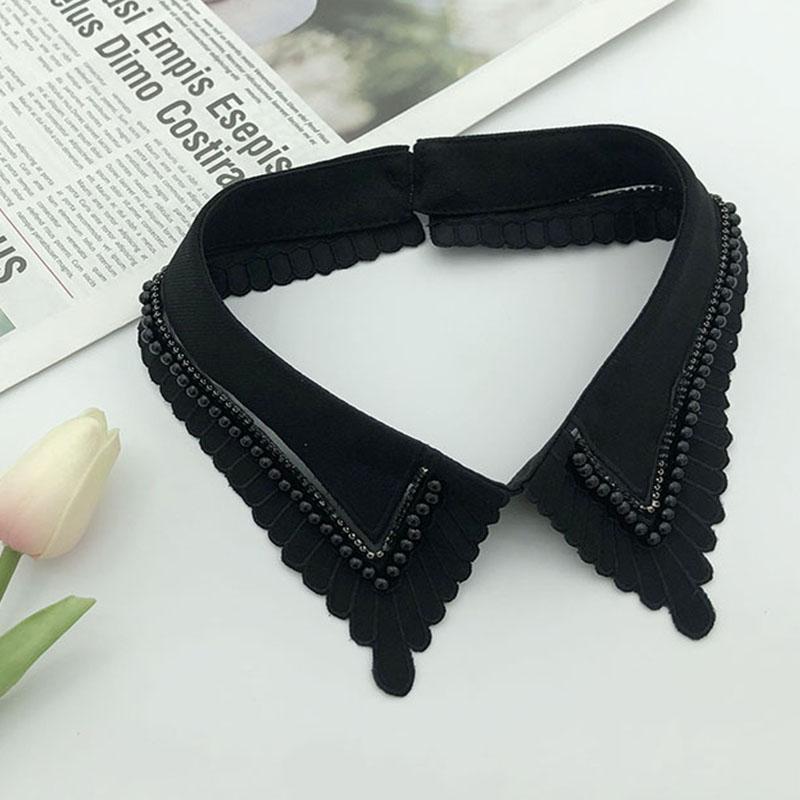 Beading Fake Collar Women Elegant Diamond Detachable Collars for Woman False Shawl Shoulder Wrap Lapel False Collars Woman Tie