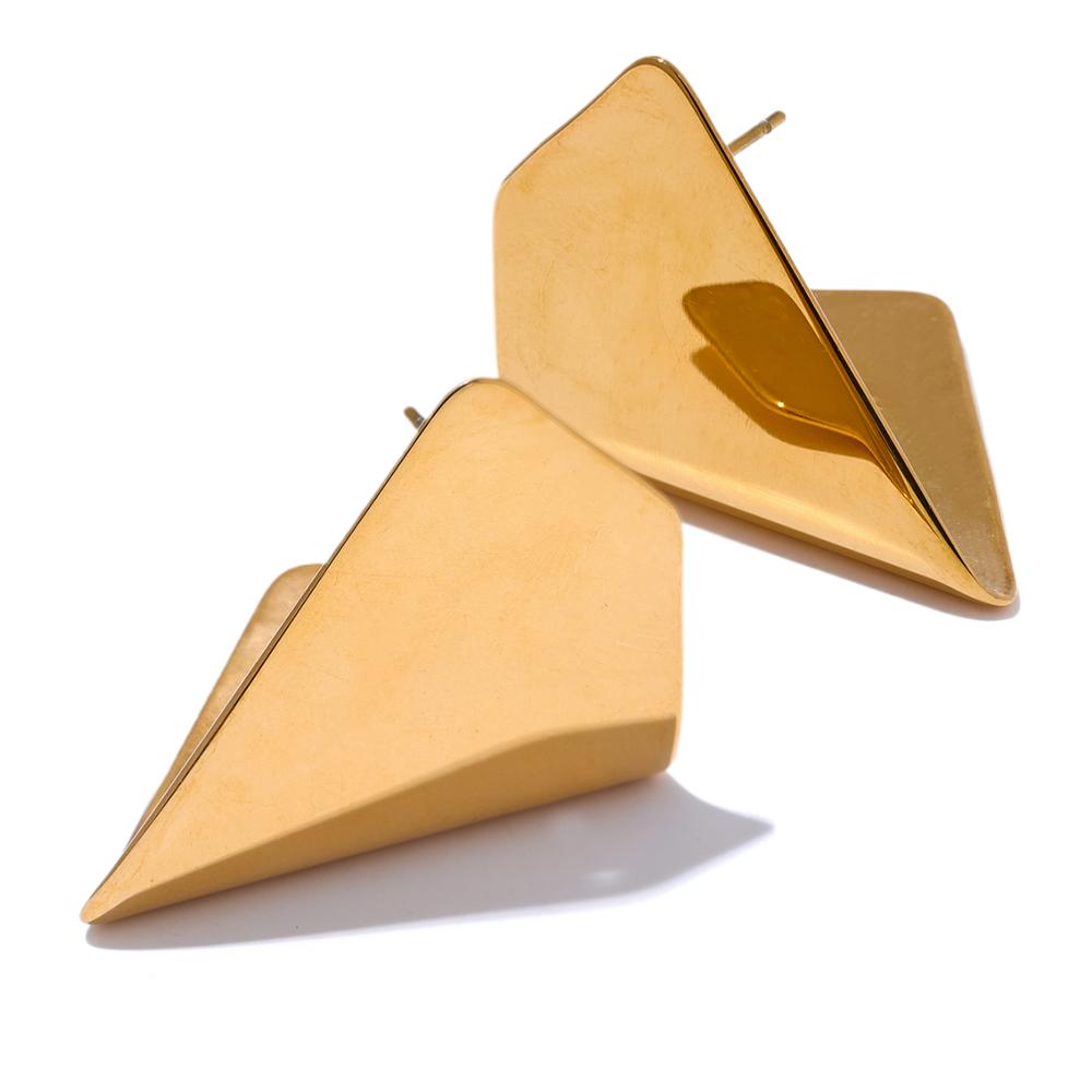 Eetit Модные глянцевые гладкие металлические серьги-гвоздики с геометрическим рисунком из нержавеющей стали для женщин, минималистичные текстурные повседневные украшения