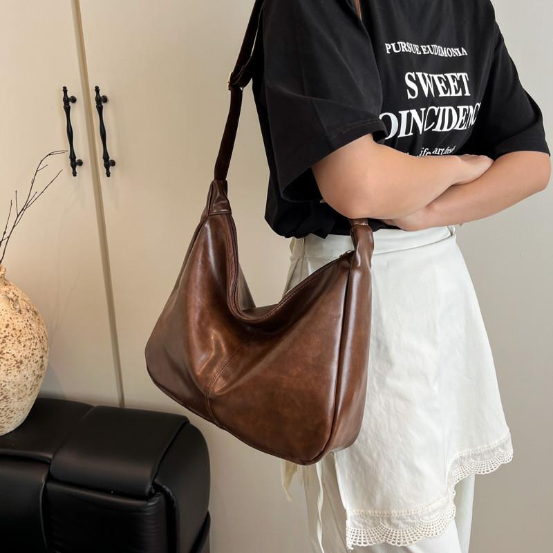 Crossbody Dumpling Retro Bag Stylish Square Bag Women Zipper Closure Casual Use