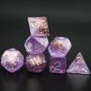 Набор кубиков Cusdie с золотой фольгой для DND 7 шт. Кубики D&D D4 D6 D8 D10 D% D12 D20 Многогранные игровые кубики для ролевых настольных игр