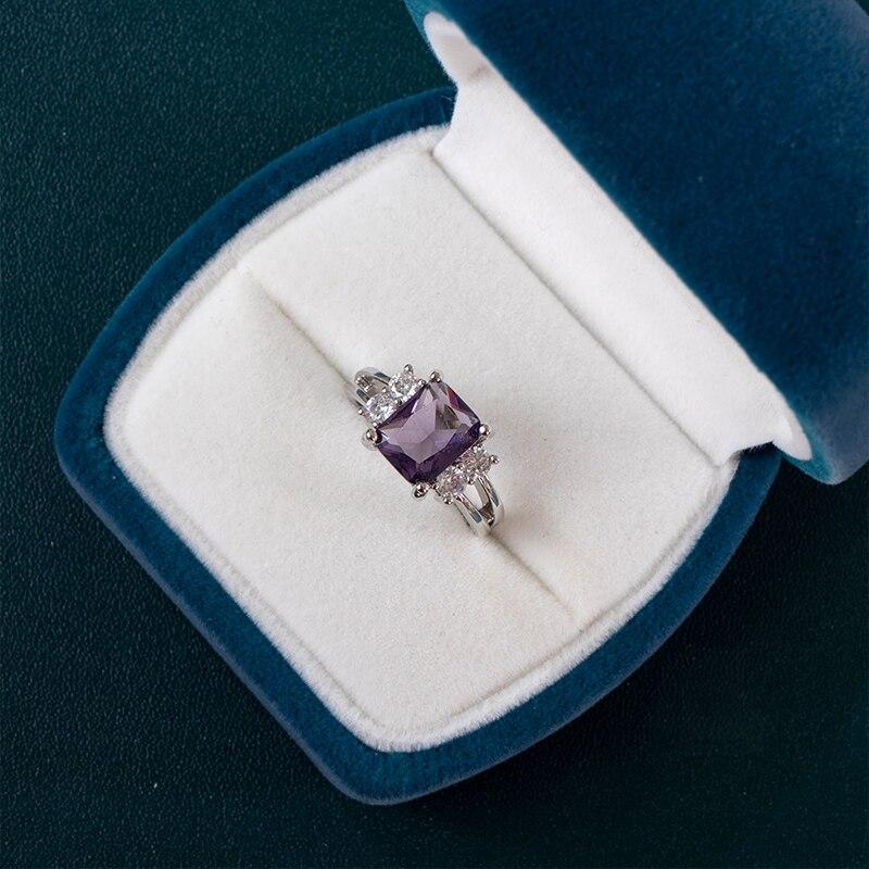 BELLA BOX Квадратное синее красное кольцо с камнем, женское кольцо, простые минималистичные аксессуары на мизинец, кольцо, элегантное обручальное ювелирное кольцо