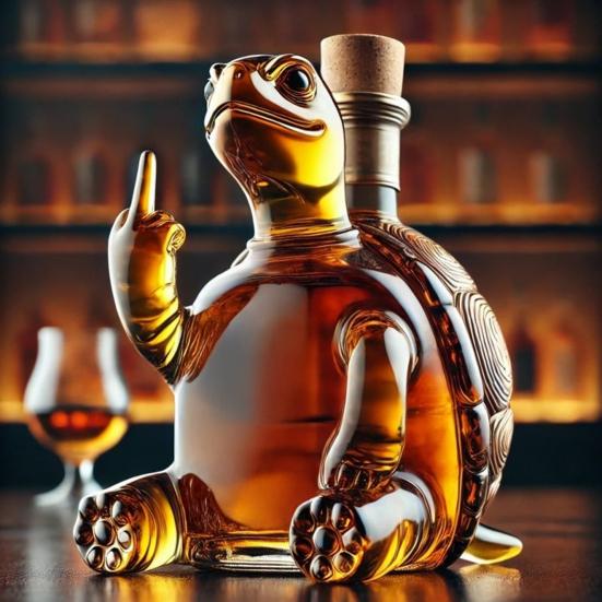 Tortoise Whiskey Bottle Sea Turtle Styling Design Glass Decanter Party Companion Decanter