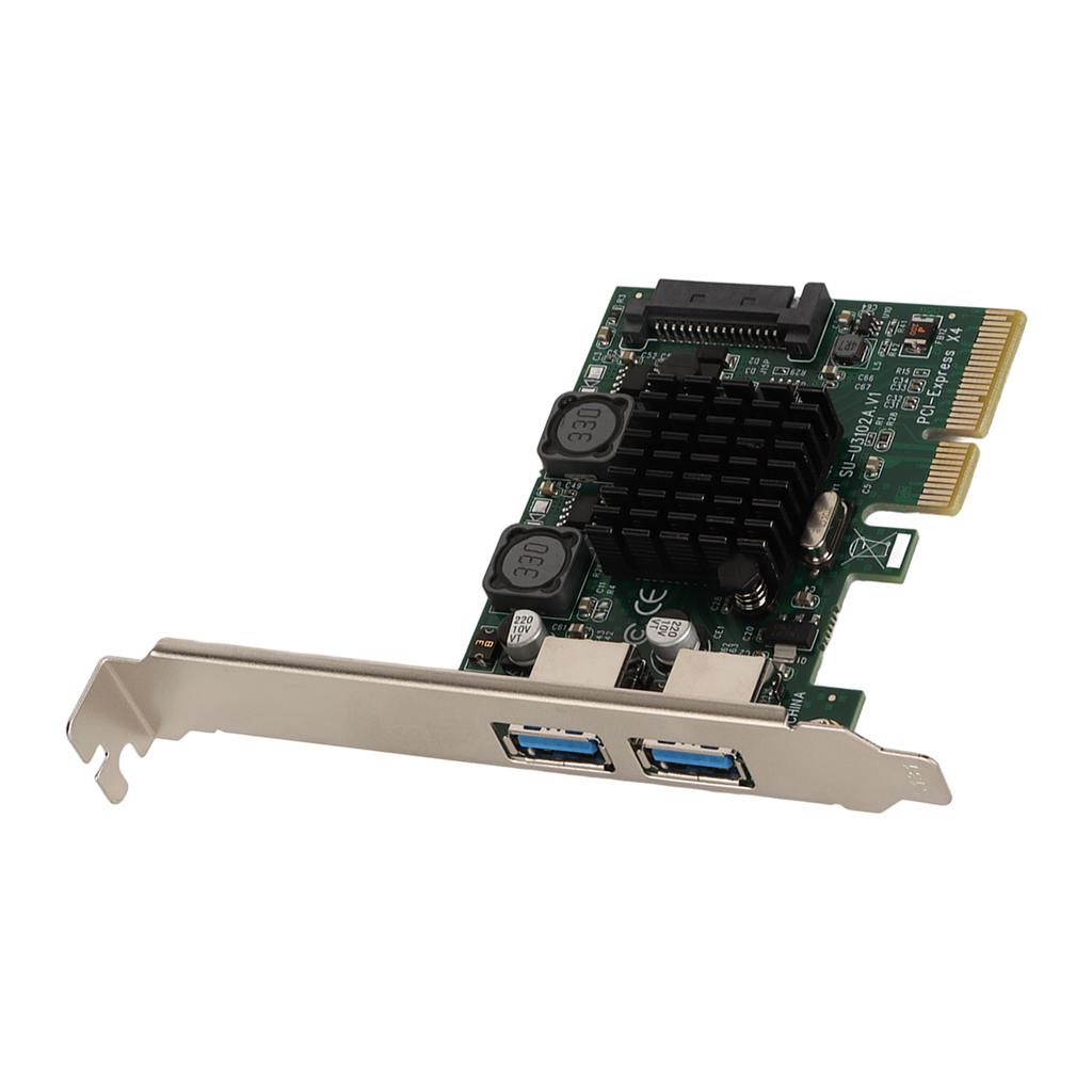USB3.2 Expansion Card 2 Ports High Speed 10Gbps ASM3142 Chip USB Expansion Card for Win Xp for Win7 for Win8 for Win10