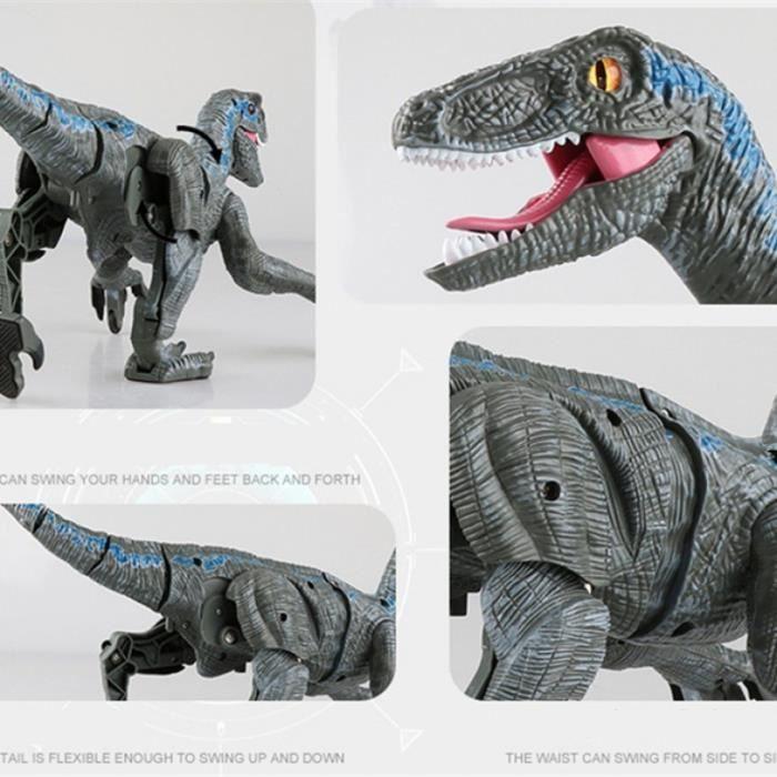 Télécommande électrique dinosaure Raptor Velociraptor jouets lumière de marche modèle Animal jeux pour enfants