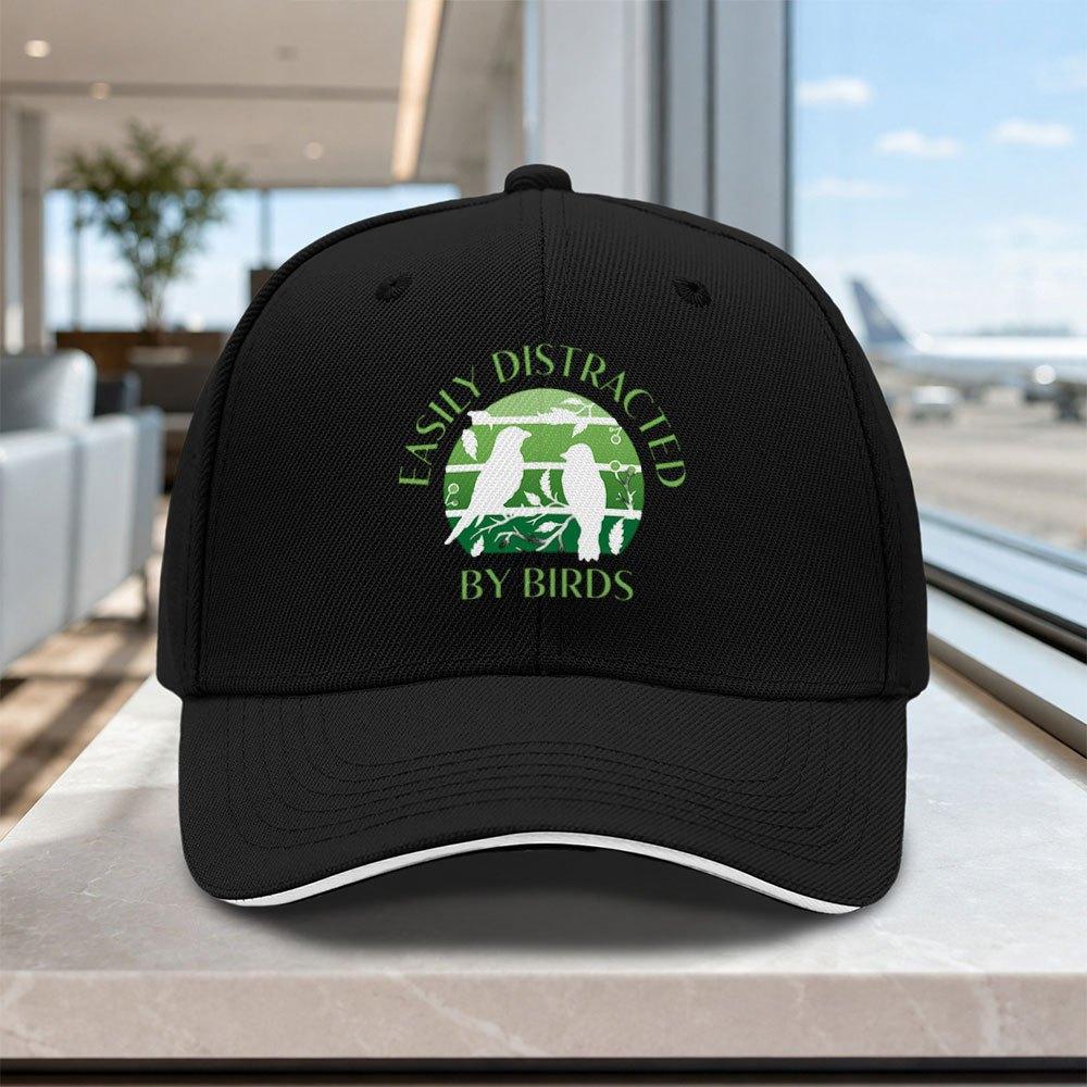 Adjustable Bird Pattern Baseball Cap Easily Distracted By Birds Lightweight Unisex Printed Hat