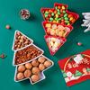 Christmas Creative Christmas Tree Shape Candy Snacks Nuts Dry Fruits Plastic Plate Snack Dishes Bowl Breakfast Tray