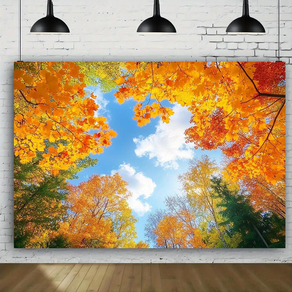 2D plane, 1 piece of autumn decoration background flag, autumn leaves party decoration, birthday and wedding decoration