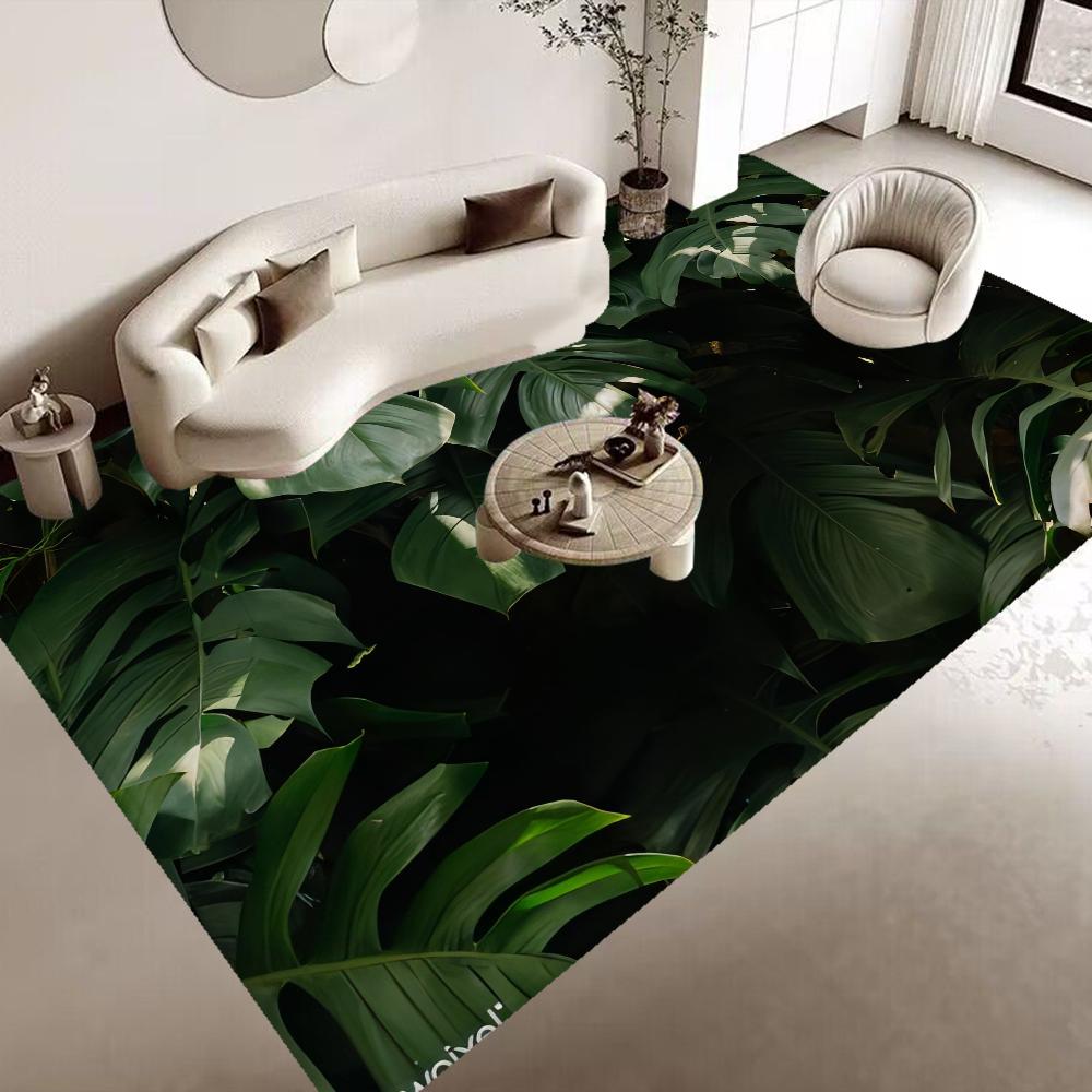 Тропический Пальмовый Лист Кактус Входной Дверной Коврик Противоскользящий Впитывающий Воду Длинный Полосатый Коврик Подушка Коврик для Спальни Коврик для Туалета