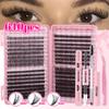 640 Tufts DIY Single Tufts of Hair 9-16mm Natural Dense D Song Segmented False Eyelash Extension Set