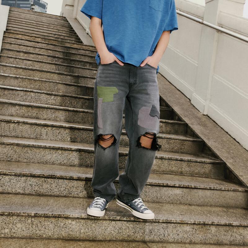 Levi's ® SilverTab™ Мужские рваные свободные прямые джинсы