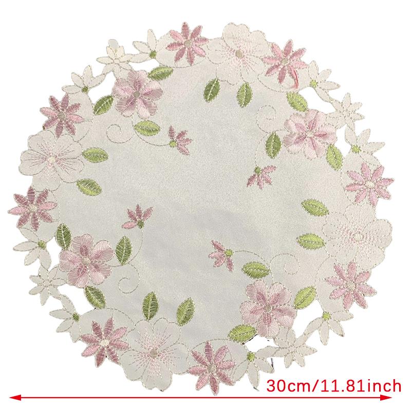 Подставка под тарелку с вышитым цветком розы, подставка под чашку, коврик для стола, кухонный инвентарь