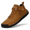 New 2025 Handmade Leather Men Boots Man Breathable Casual Leather Shoes Design Sneakers Men Ankle Boots Breathable Outdoor Boats