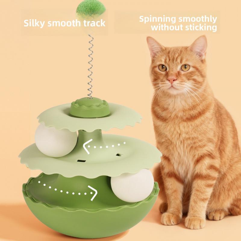 Cat Tumbler Toy Teasing Stick Automatic Rotating Catnip Self Playing Toy for Cats Soothing Interactive Play