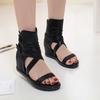 Fashion Women's Casual Sandals with Retro Design Wedge Heels Buckle Straps and Soft Sole for Everyday Wear