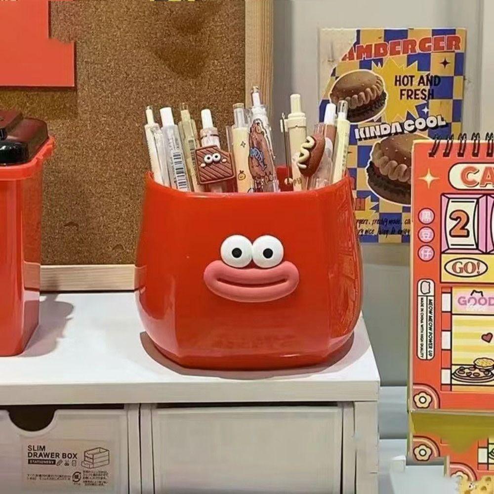 Прочный студенческий настольный ящик для хранения с изображением мультяшной девочки, простой контейнер для карандашей, новые пластиковые ящики для хранения