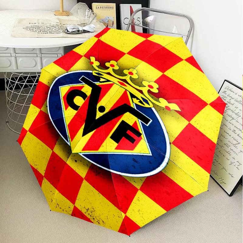 Villar-real Football Club Umbrella 8-Frame for Travel, Camping, Casual Lightweight Portable Umbrella, Essential for Every Family Holidays Gift