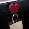Yousheng Автомобильный крючок Декор в виде сердца Искусственная кожа Сверхпрочный Автомобильный крючок Подвешивание Сумки Ключи Одежда Мелочи Автомобильный органайзер Держатель
