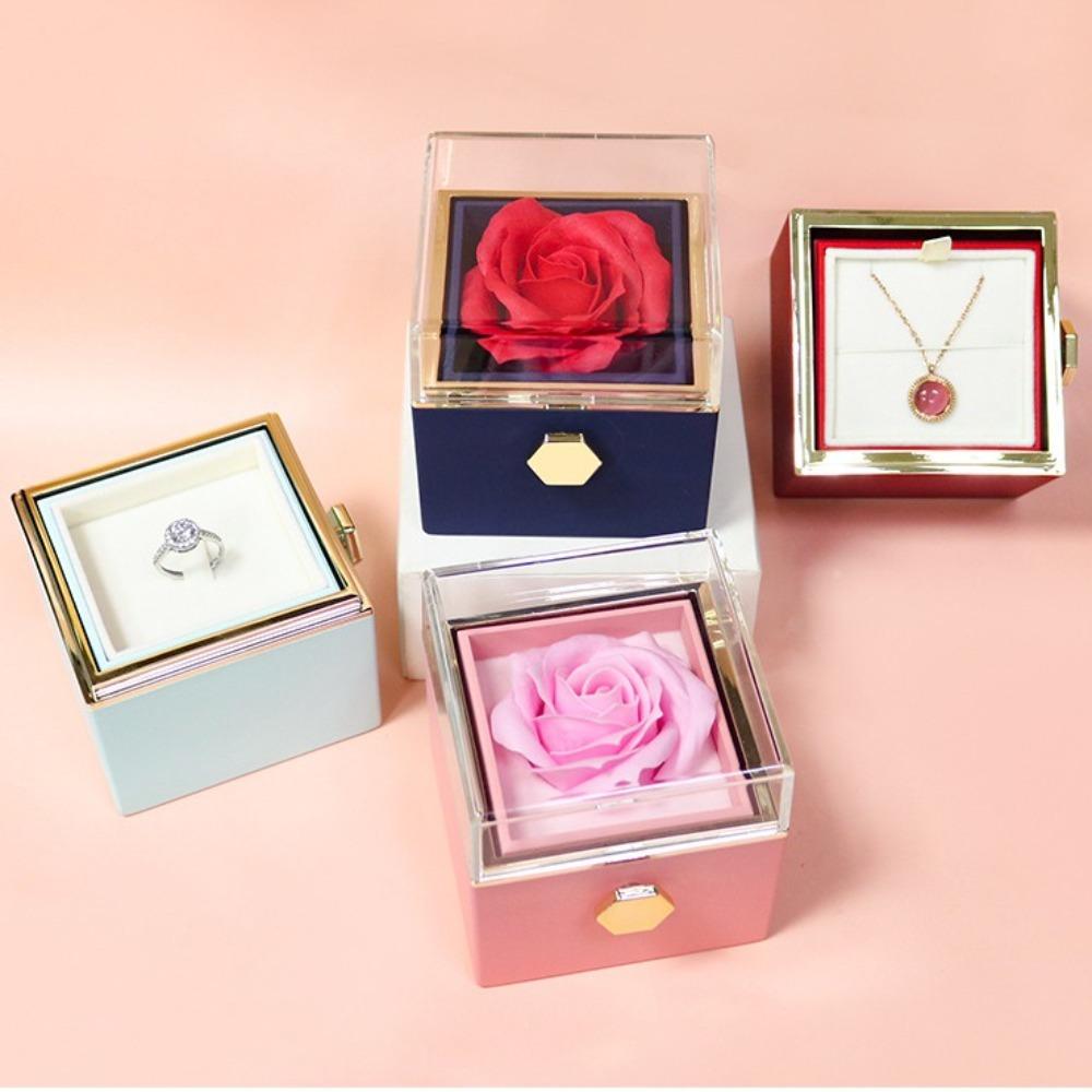 Eternal Rose Rose Jewelry Gift Box Ring Display Jewelry Display Rack for Girlfriend and Mom Gift
