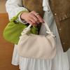 Минималистичная плетёная сумка-кроссбоди с текстурой и ручкой-узлом, однотонная, с магнитной застежкой, женская, для свиданий, на плечо, ручная сумка