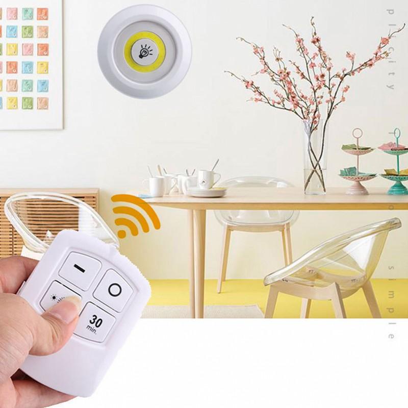Яркий светильник Cob Under Cabinet Light 3W LED Wireless Remote Control Dimmable Wardrobe Night Lamp Home Bedroom Closet Kitchen