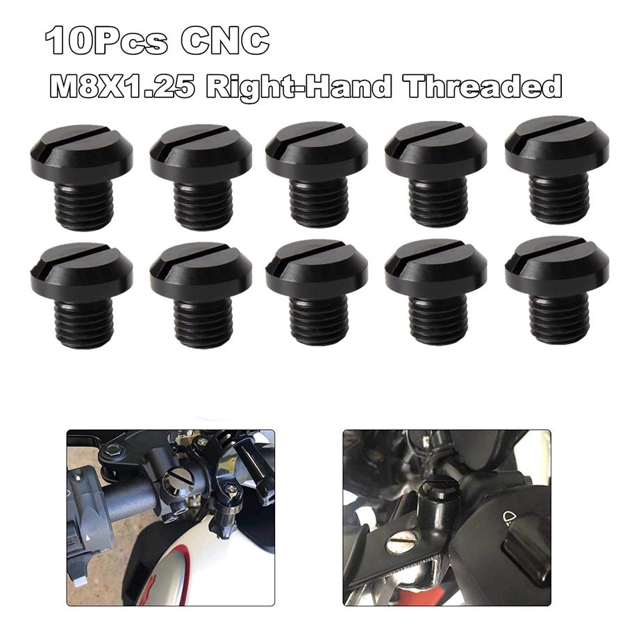 Новые 10 шт. M8X1.25 ЧПУ Винт-заглушка отверстия зеркала для Honda, Yamaha, Suzuki, Kawasaki