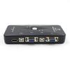 4-портовый KVM-переключатель USB 2.0 Мышь/Клавиатура/Видеомонитор VGA 250 МГц 1920x1440
