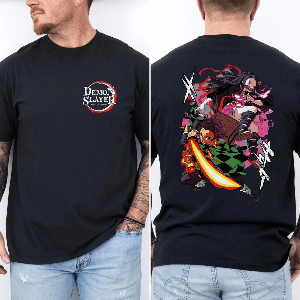 Футболка Tieko и Kanjirou Demon Slayer Футболка Столпа Комикс для фанатов Demon Slayer В качестве подарка Одежда для энтузиастов аниме