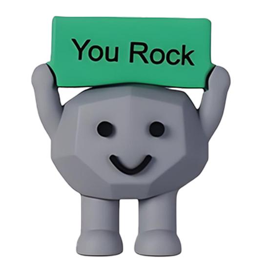 Pocket Hug Motivational Stone with Positive Card Emotional Support Rubber Mini You Rock Ornament Decoration Inspirational Gift