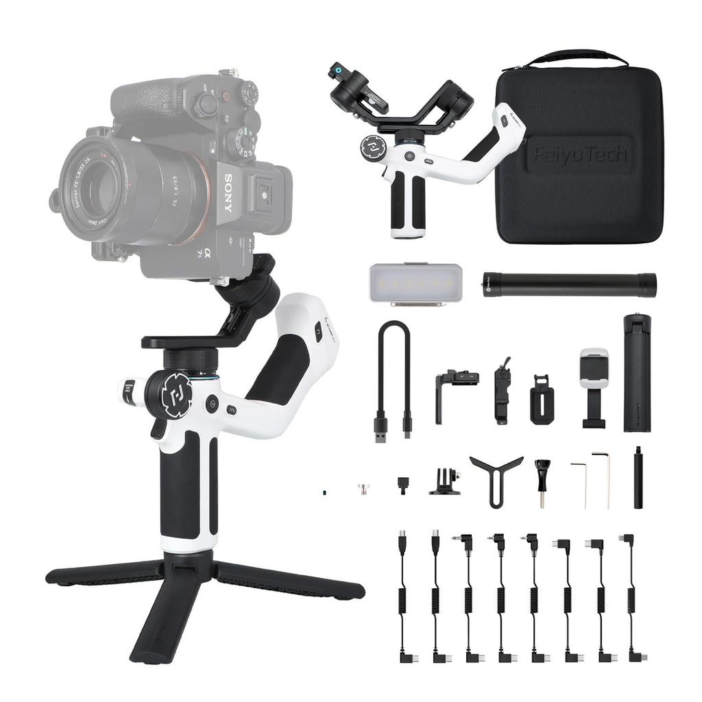 FeiyuTech 2 Stabilizer 2024 Gold Award Complete Pack for Gimbal Payload Magnetic Extension and Dedicated Storage White FY07411 SCORP-Mini All-in-One