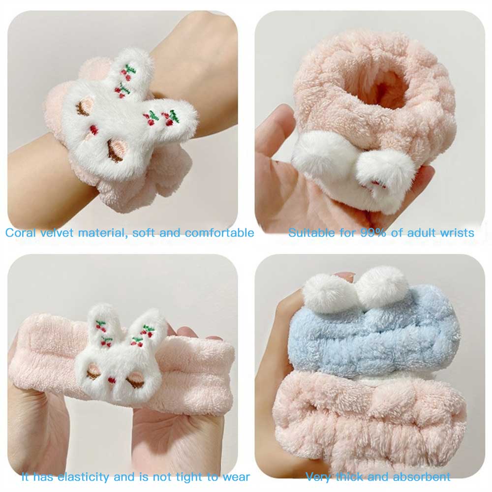 2/3/4SETS Face Wash Wrist Band Водонепроницаемый браслет Anti-Gloss Artifact Plush Водонепроницаемый браслет Wash Band