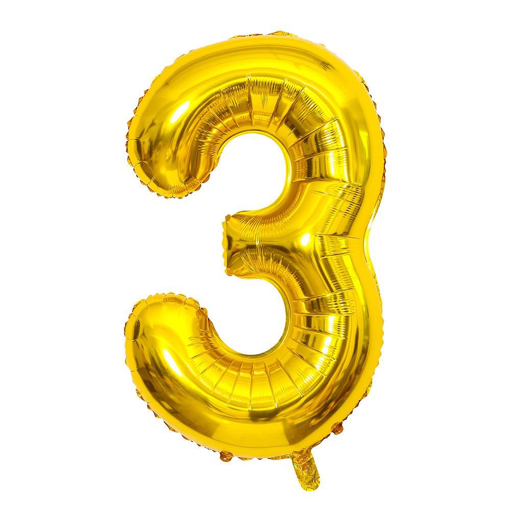 32-Inch US Number Birthday Party Balloons - Individual Aluminum Film