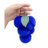 Plush Grape Keychain Fuzzy Faux Fur Car Bag Decoration Hanging Pendant with Metal Buckle Backpack