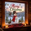 Xmas Living Room Wall Art Christmas Window Stickers, Winter Holiday Decorations, Festive with Tree Removable Deer Snowflake Decals Snowman Angel