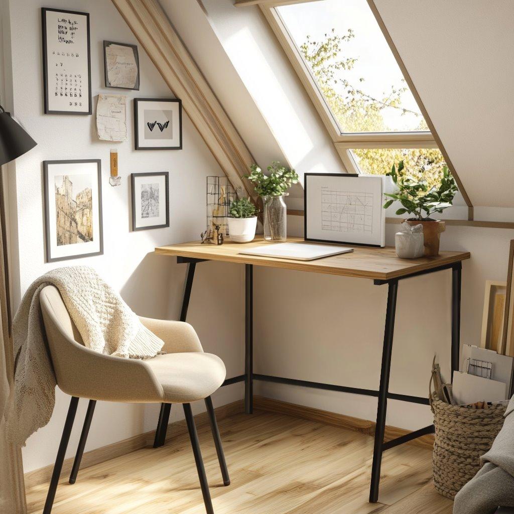 Biurko Małe Proste Olcha Loft 100X50X75 Vb4A Begryf